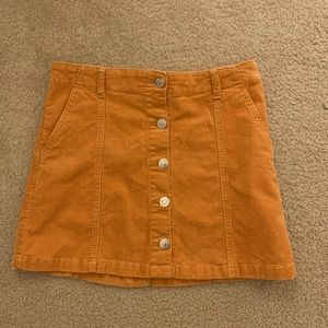 Forever 21 corduroy mustard yellow skirt